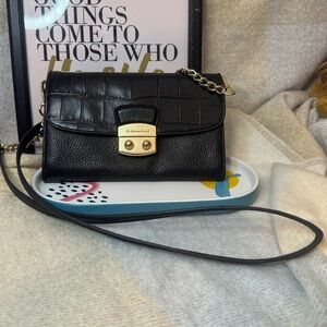 Coach Black Croc-Embossed Leather Crossbody Bag